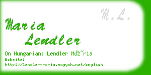 maria lendler business card